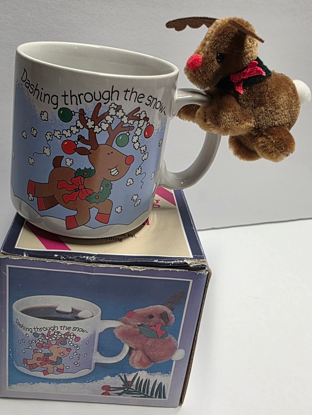 3 Vintage 80s JSNY Christmas Mug & Clip-On Pal Gift Set. With Original Boxes - Picture 2 of 10